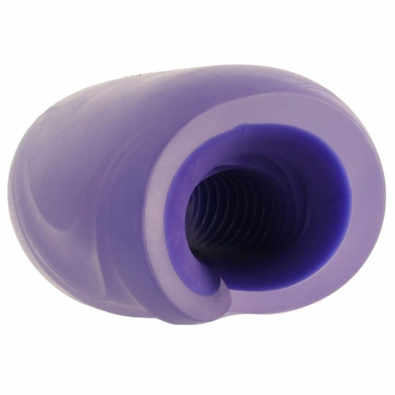 Vibrators | The Gripper Spiral Grip Open Sleeve Masturbator In Purple Male Masturbators CalExotics