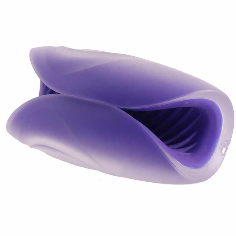 Vibrators | The Gripper Spiral Grip Open Sleeve Masturbator In Purple Male Masturbators CalExotics