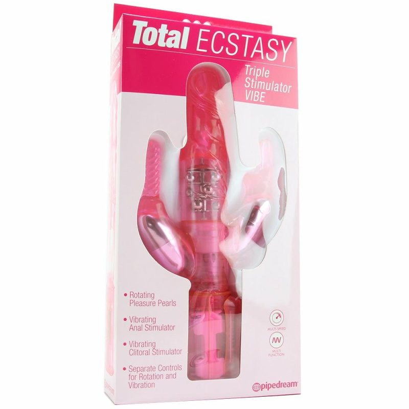 Vibrators | Total Ecstasy Triple Stimulator Vibe Vibrators Pink