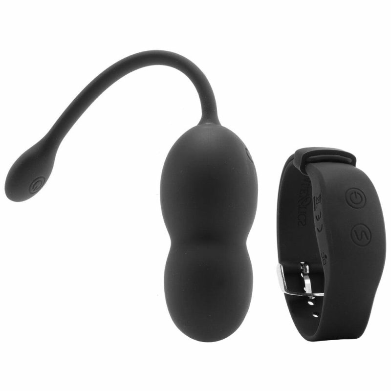 Vibrators | Ultra-Soft Kegel Balls With Wristband Remote Vibrators Black