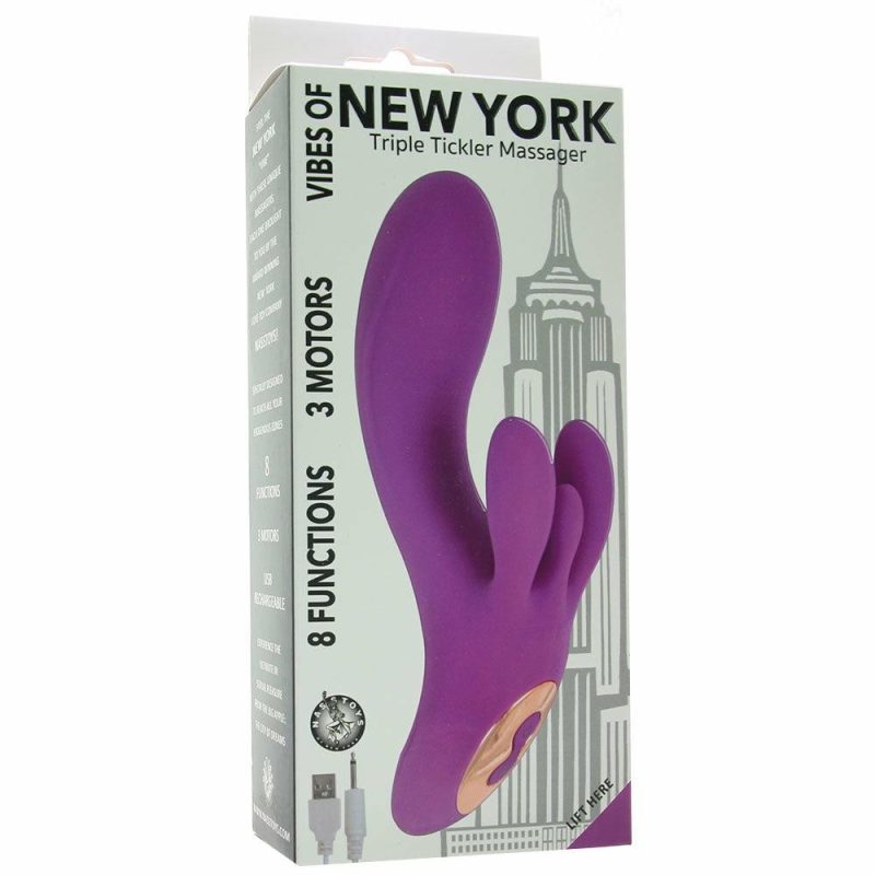 Vibrators | Vibes Of New York Triple Tickler Massager Vibe In Purple Vibrators Nasstoys