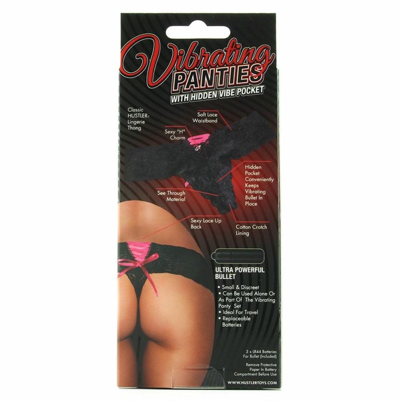 Vibrators | Vibrating Panties With Hidden Vibe Pocket /M Vibrators Black