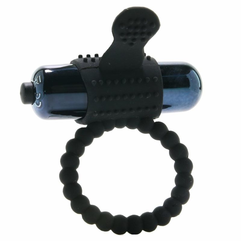 Vibrators | Vibrating Silicone Super Ring In Black Vibrators Pipedream