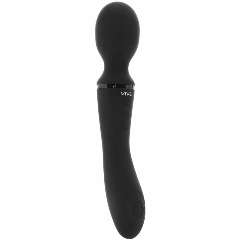 Vibrators | Vive Enora Double Ended Pulse Wave Wand In Black Vibrators Black