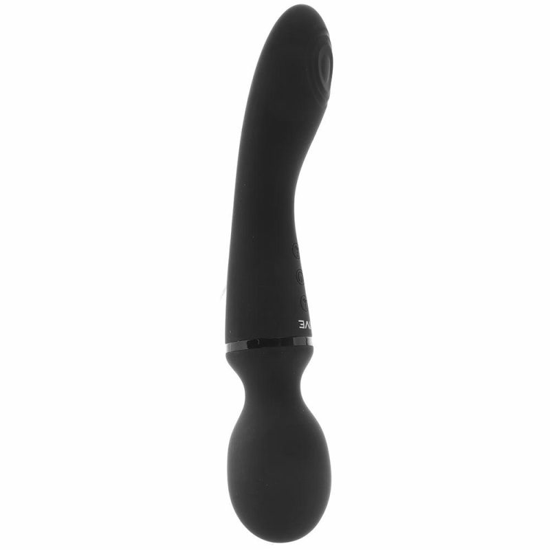 Vibrators | Vive Enora Double Ended Pulse Wave Wand In Black Vibrators Black