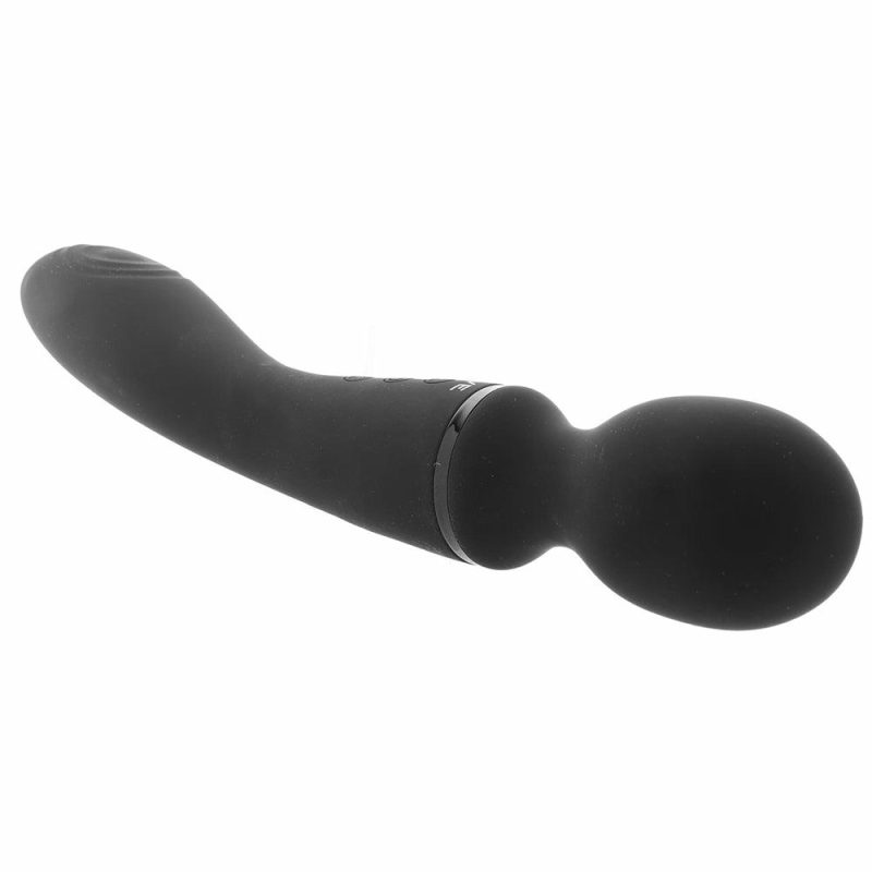 Vibrators | Vive Enora Double Ended Pulse Wave Wand In Black Vibrators Black