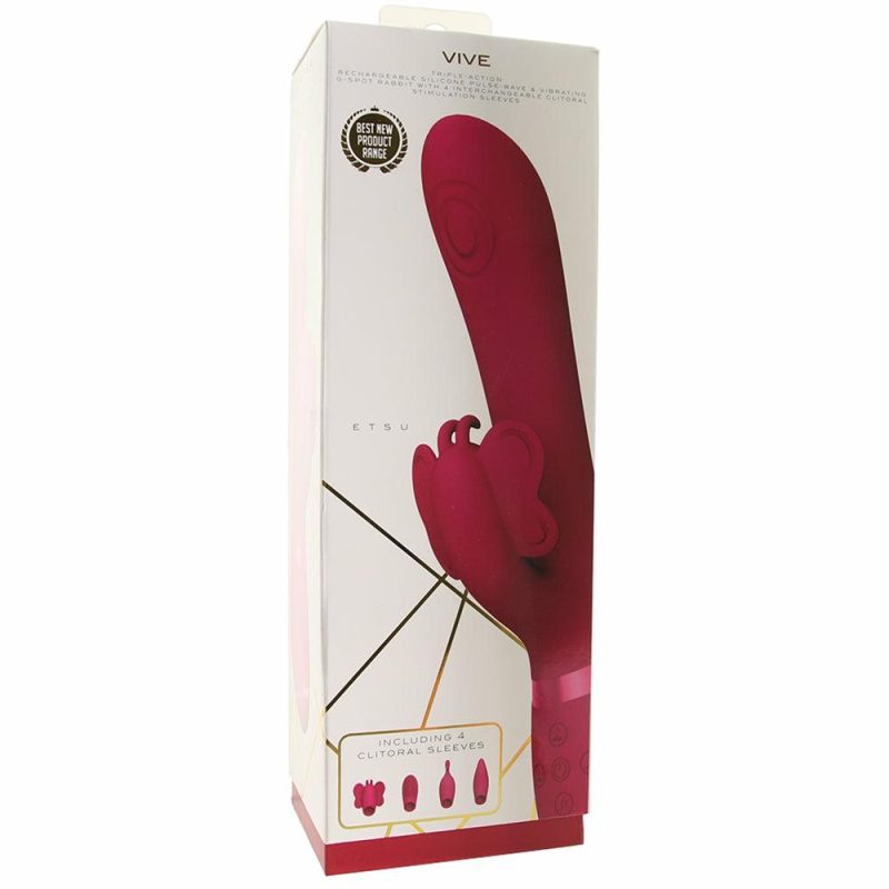 Vibrators | Vive Etsu Interchangeable Pulse Wave Rabbit Vibe Vibrators Pink