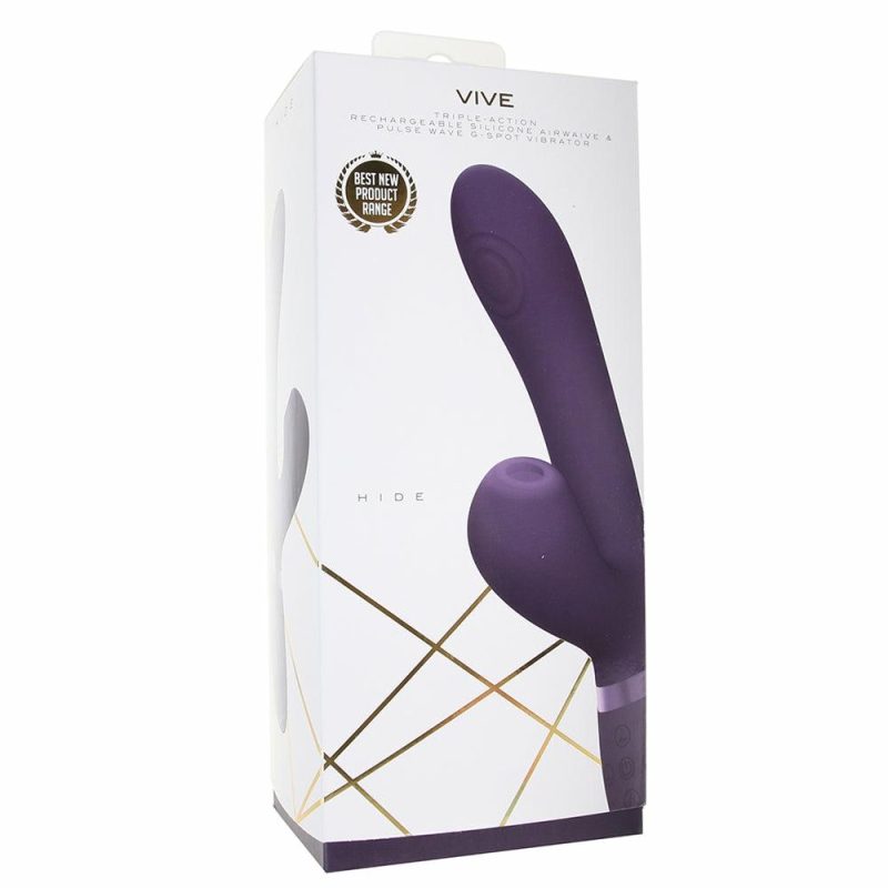 Vibrators | Vive Hide Triple Action Pulse Wave Rabbit Vibe Vibrators Purple