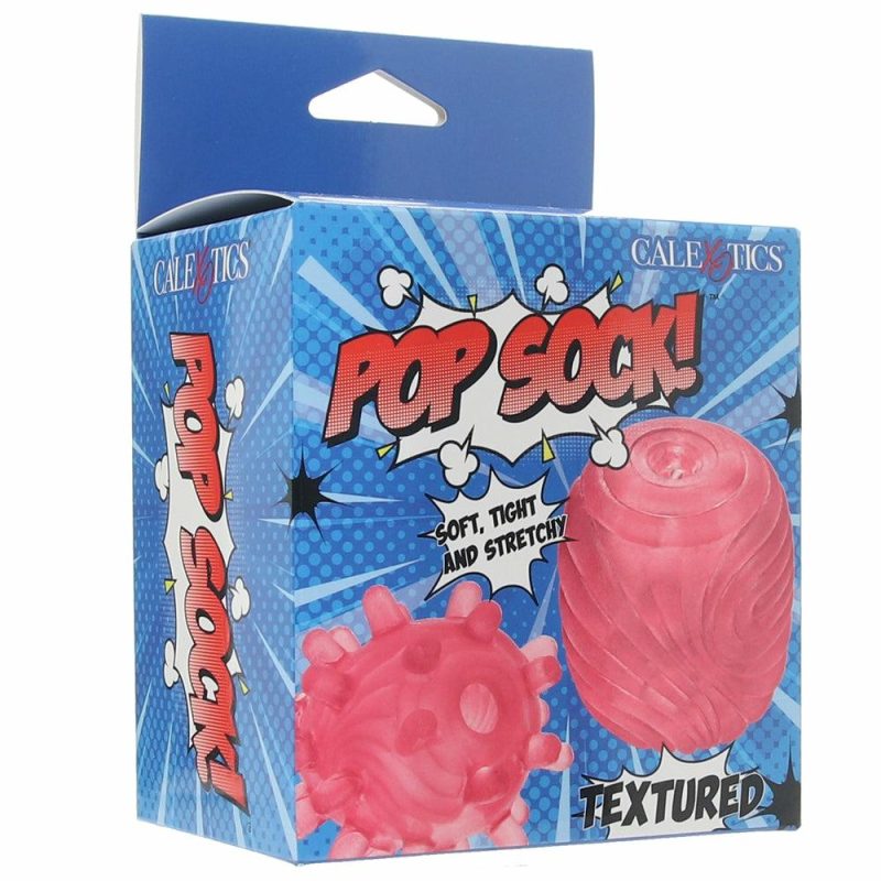 Male Masturbators | Pop Sock Textured Pocket Stroker In Pink Male Masturbators CalExotics