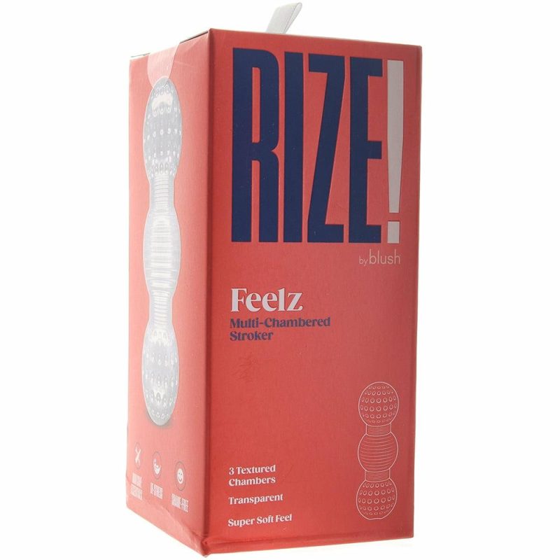 Male Masturbators | Rize Feelz Multi Chambered Stroker In Clear Male Masturbators Blush