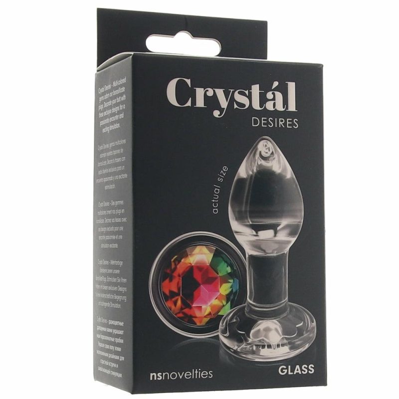 Anal Sex Toys | Crystal Desires Rainbow Gem Glass Plug In Small Anal Sex Toys Anal Sex Toys