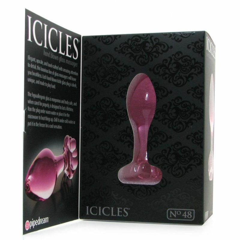 Anal Sex Toys | Icicles No. 48 Hand Blown Glass Butt Plug In Pink Anal Sex Toys Anal Sex Toys